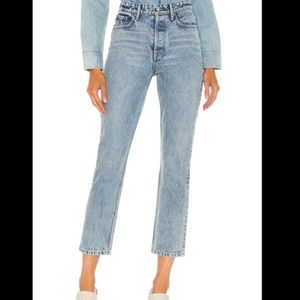 GRLFRND High-Rise Straight Jeans in Light Blue NWOT